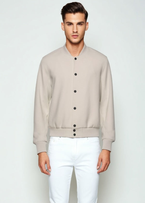 Beige Bomber Jacket Men