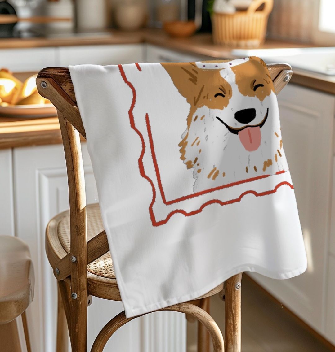 Royal Corgi Organic Cotton Tea Towel