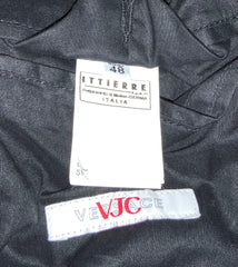 Vintage Y2K Versace Leather Look Trench Coat Black