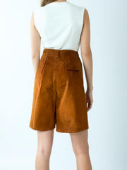 Vintage 70s Suede High Waist Culottes Brown