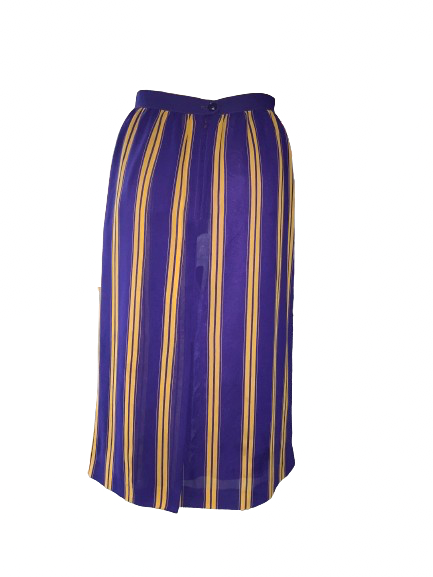 Vintage 80s Chiffon Skirt Purple Striped