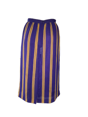 Vintage 80s Chiffon Skirt Purple Striped