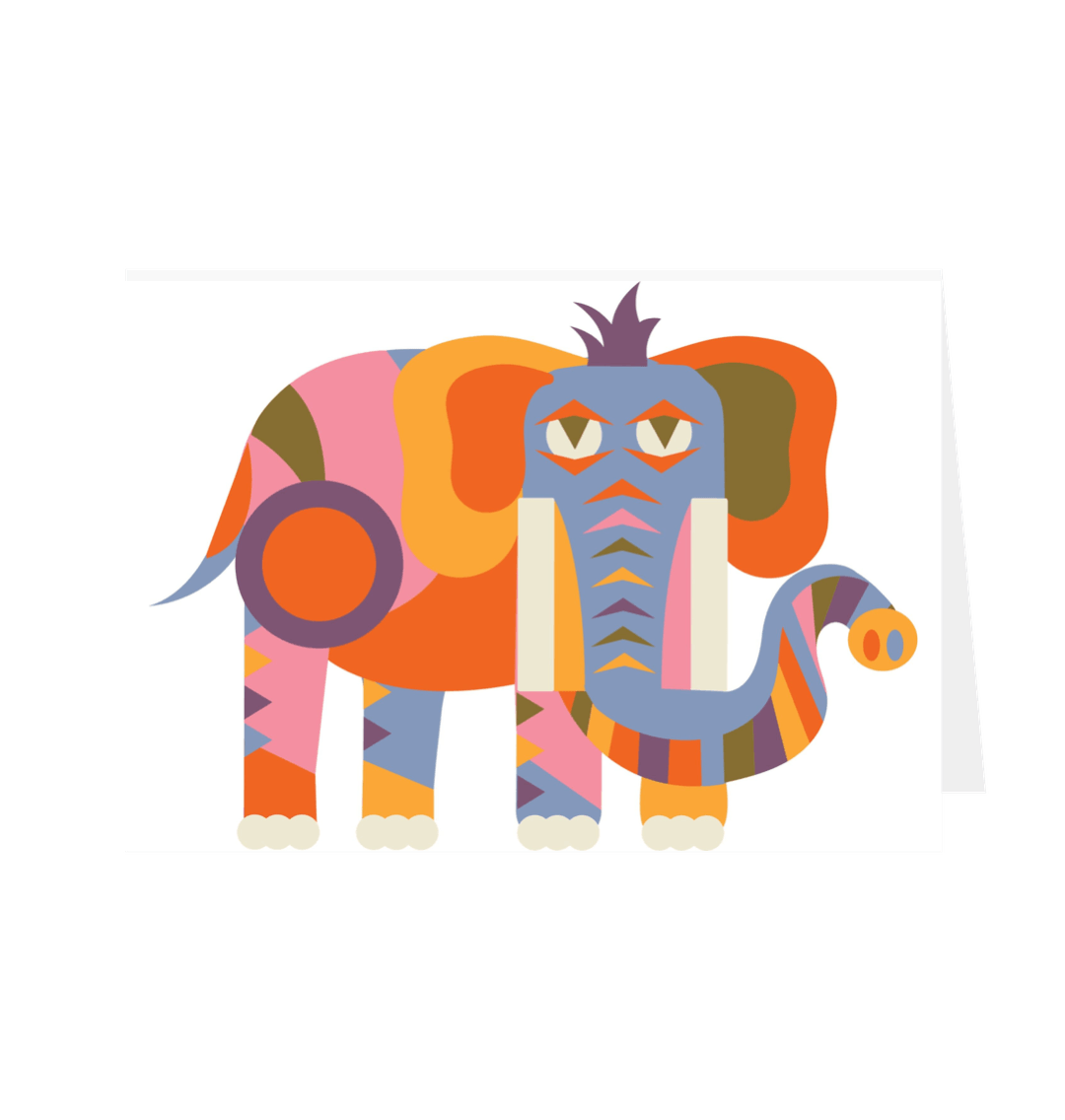 The Funky Elephant Greetings Card White 5