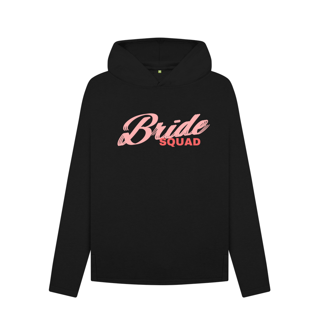 Organic Cotton Graphic Hoodie Bride Squad Black