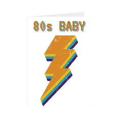 Retro 80s Baby Greetings Card White 7