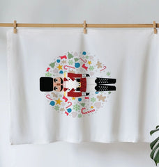 Christmas Nutcracker Organic Printed Tea Towel