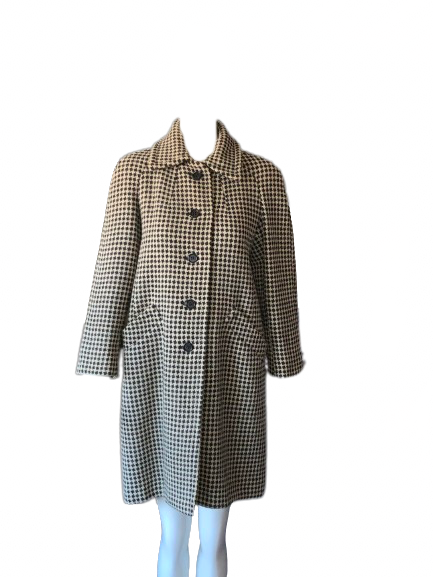 Vintage 60s Mod Houndstooth Jaeger Wool Coat