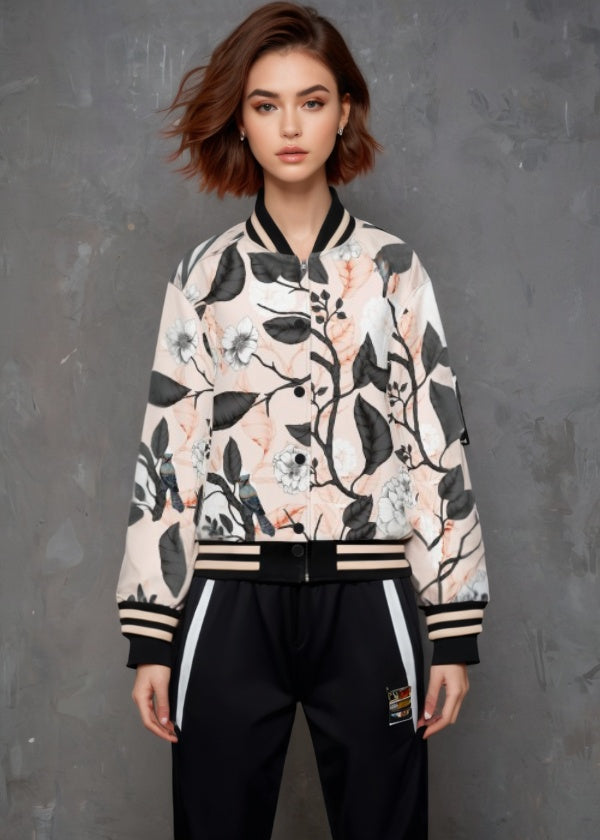 Floral Blooming Bomber Jacket