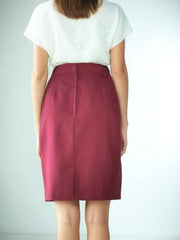 80s Vintage Skirt Pencil Burgundy