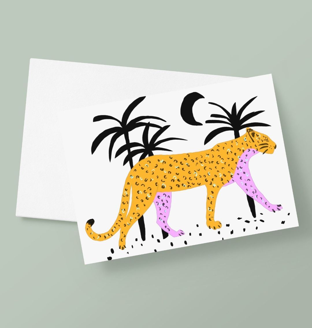 The Tropical Leopard Greetings Card