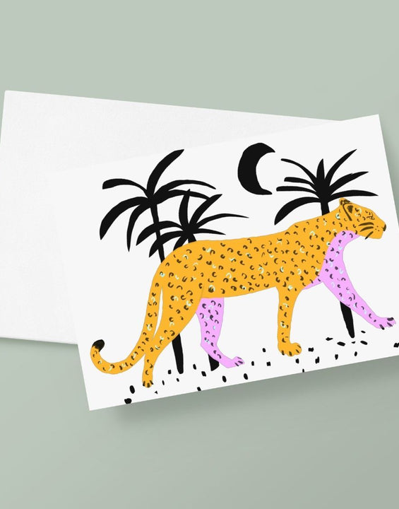 The Tropical Leopard Greetings Card