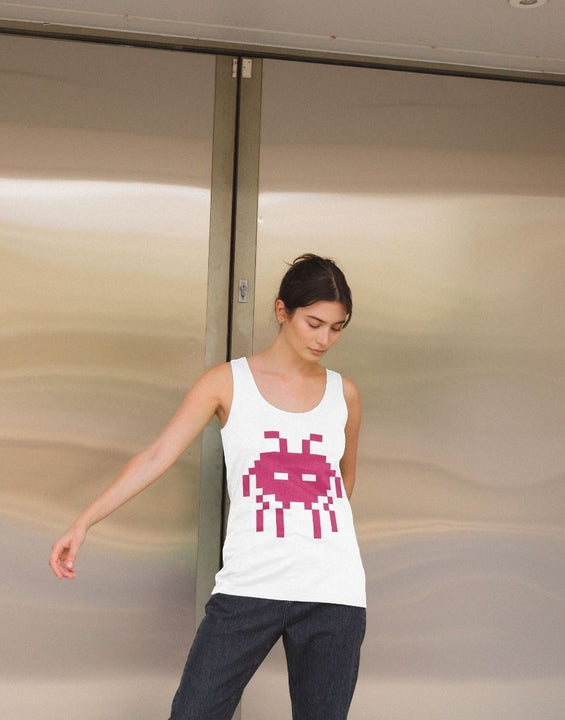 80s Retro Gamer Organic Cotton Sleeveless T Shirt