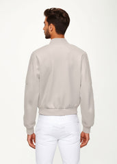 Beige Bomber Jacket Men