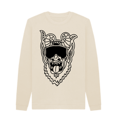 Graphic Crewneck Sweatshirt Monster Comic Oat