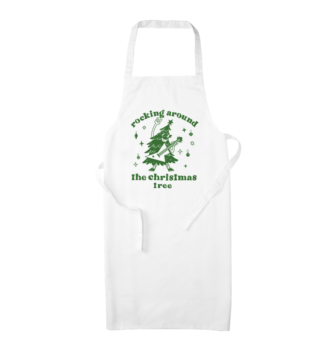 Rocking Around The Christmas Tree Baking Apron White One Size