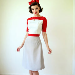 Pin Up 50s Vintage Rockabilly Straight Skirt White