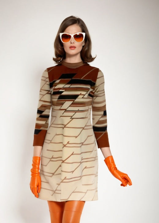 Scooter Mod 60s Turtleneck Dress Striped