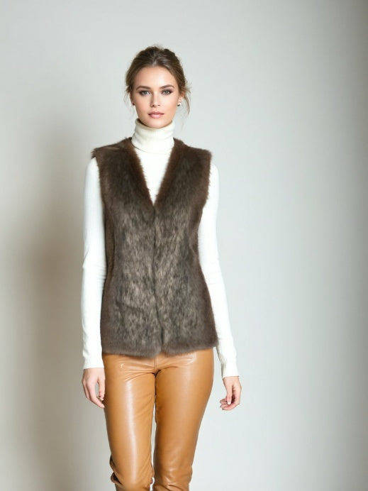 Vintage Faux Fur Vest Gilet