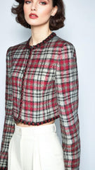 Vintage 80s Blazer Tweed Red