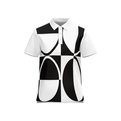 60s Monochrome Polo Top Retro