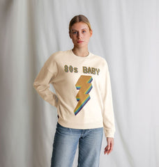 Retro 80s Baby Graphic Relaxed Fit Sweatshirt