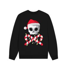 Christmas Sweatshirt Graphic Skull Black