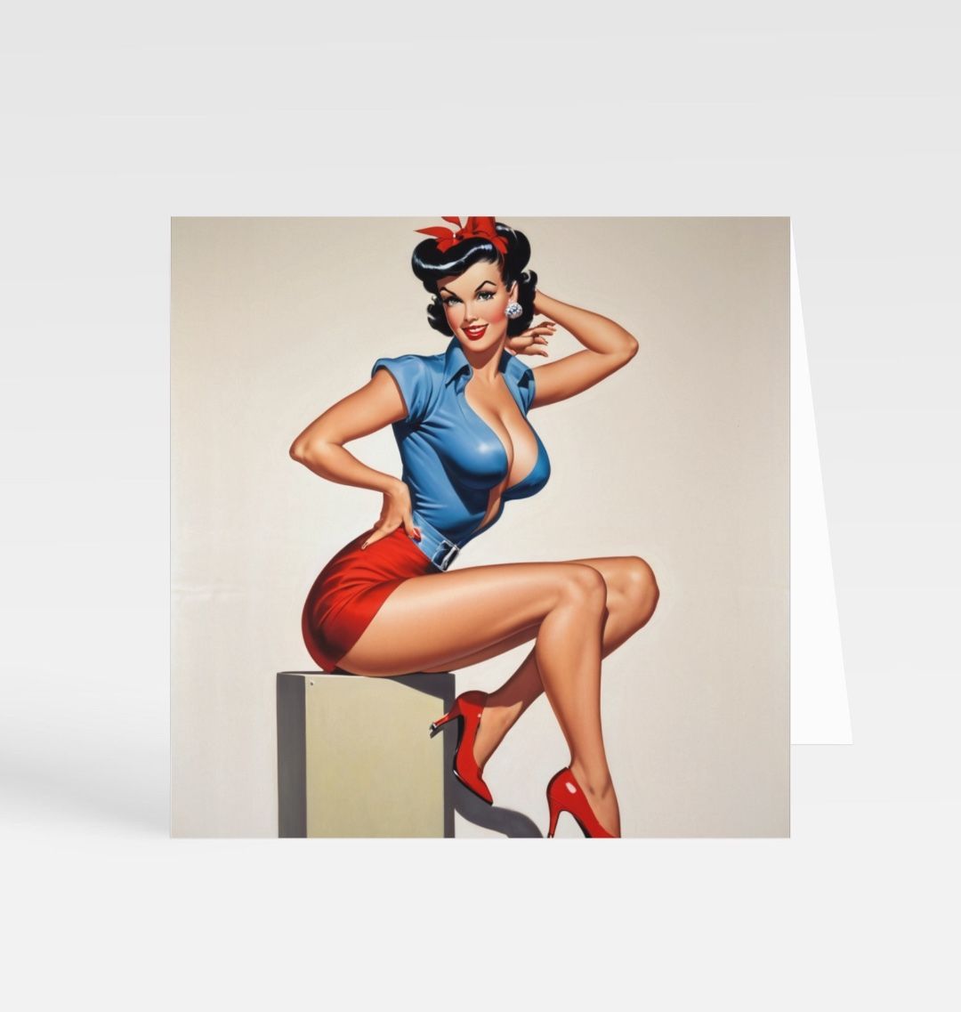 Rockabilly Pin Up Greetings Card