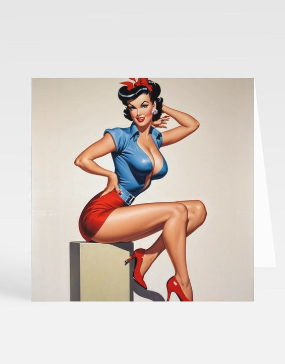 Rockabilly Pin Up Greetings Card