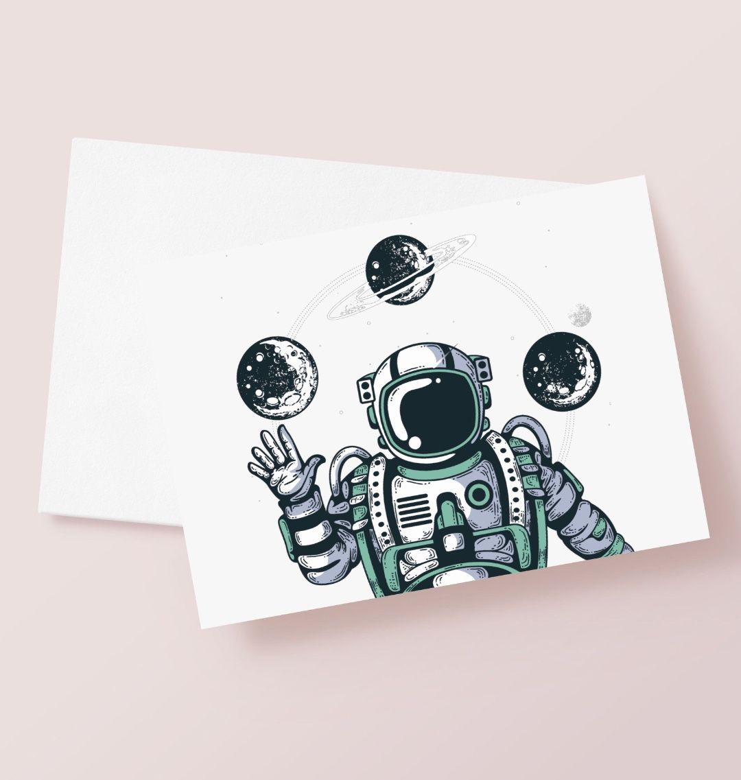 Spaceman Greetings Card