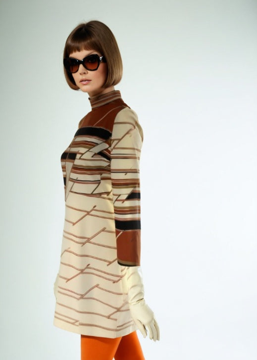 Scooter Mod 60s Turtleneck Dress Striped