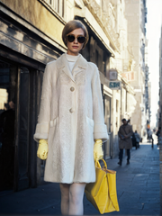 60s Mod Vintage Double Breasted Cream Wool Coat