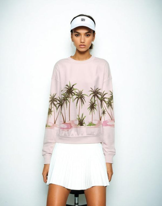 Tropical Graphic Pink Crewneck Sweatshirt