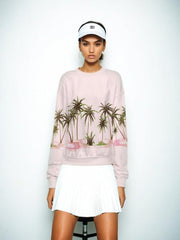 Tropical Graphic Pink Crewneck Sweatshirt