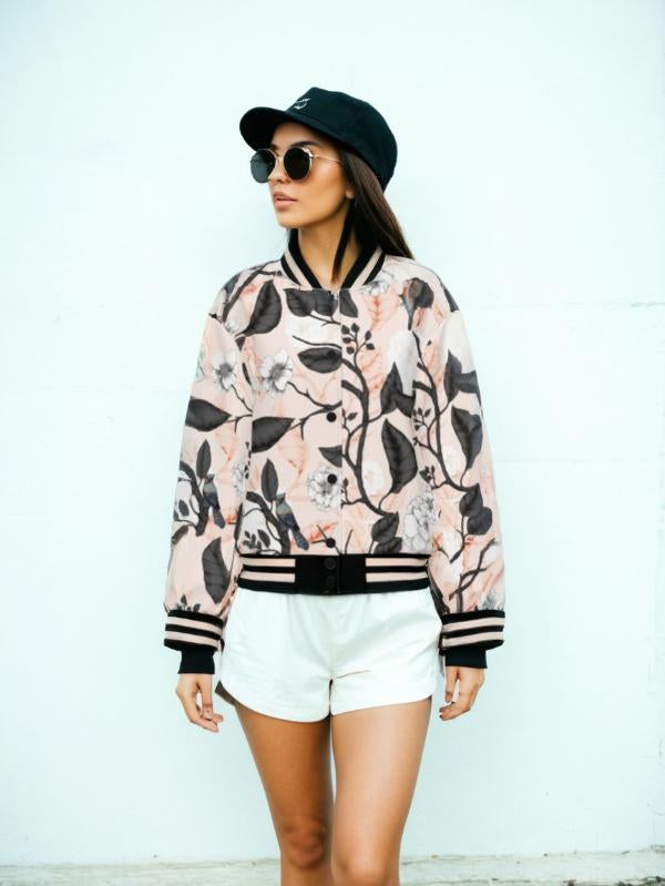 Floral Blooming Bomber Jacket