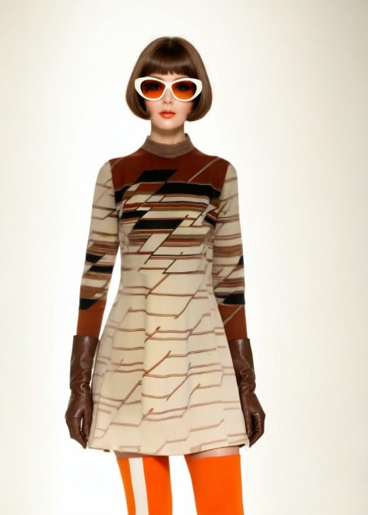 Scooter Mod 60s Turtleneck Dress Striped