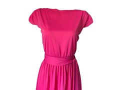 Vintage 80s New Wave Dress Hot Pink