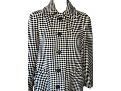 Vintage 60s Mod Houndstooth Jaeger Wool Coat