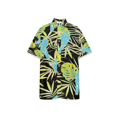 Unisex Retro Hawaiian Green Short Sleeve Shirt