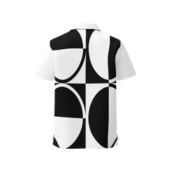 60s Monochrome Polo Top Retro