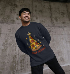 Christmas Sweatshirt Crewneck Graphic Pizza Everyday