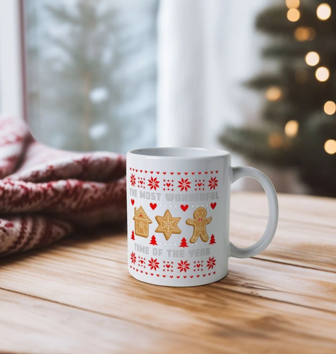 Christmas Gingerbread Graphic Ceramic Mug