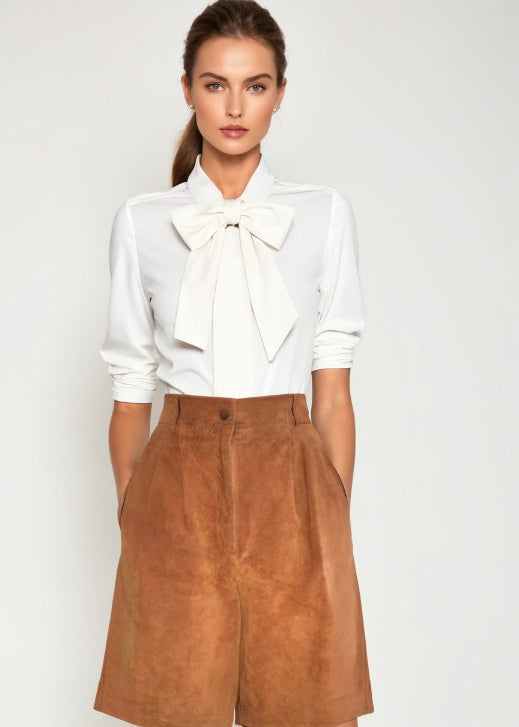 Vintage 70s Suede High Waist Culottes Brown