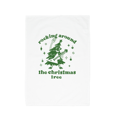 Rocking Around The Christmas Tree Cotton Tea Towel White One Size