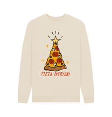 Christmas Sweatshirt Crewneck Graphic Pizza Everyday Oat