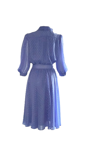 Vintage 80s Blouson Dress Blue