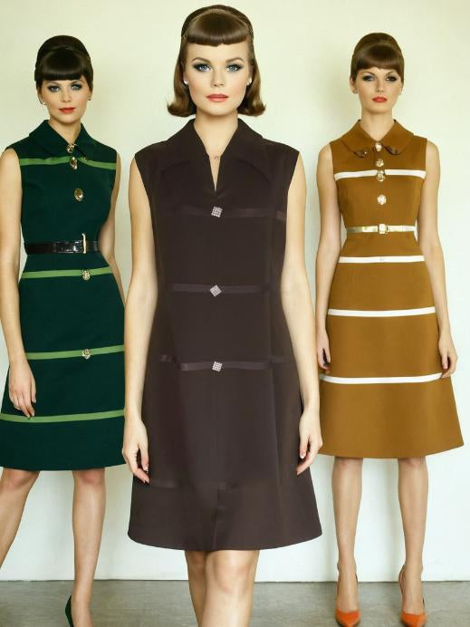 Vintage 60s Mod Shift Dress Brown