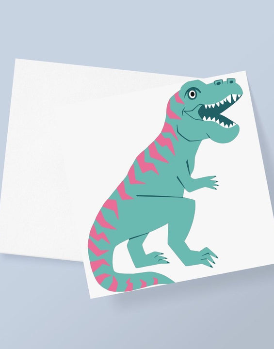 Roaring Dinosaur Kids Greetings Card