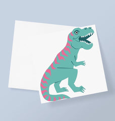 Roaring Dinosaur Kids Greetings Card