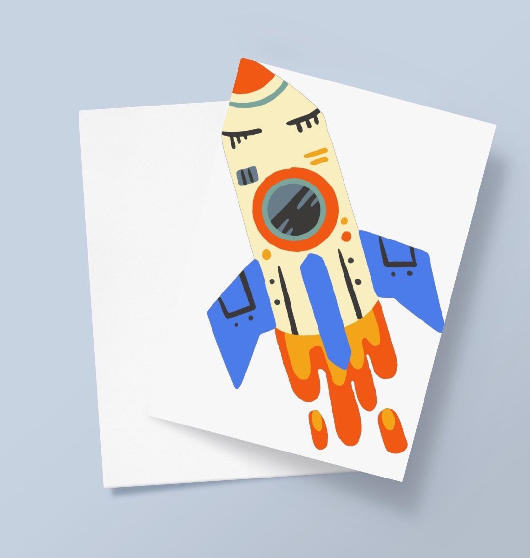 Space Rocket Greetings Card