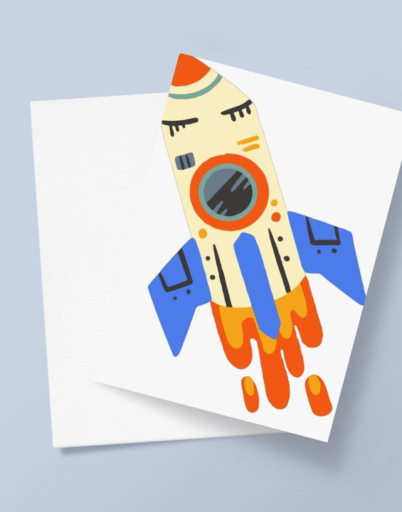 Space Rocket Greetings Card